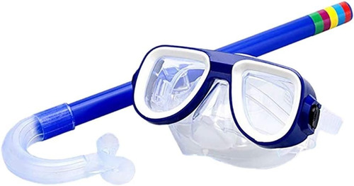 Set De Snorkel Buceo Y Mascara Ajustable Infantil + Tapones