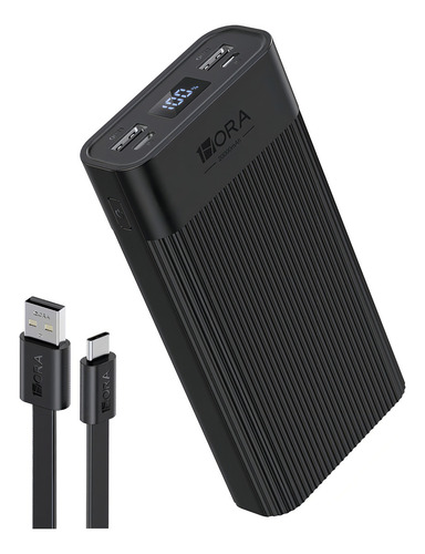 Power Bank 20000mah Bateria Portatil Con Pantalla Led 1hora Negro