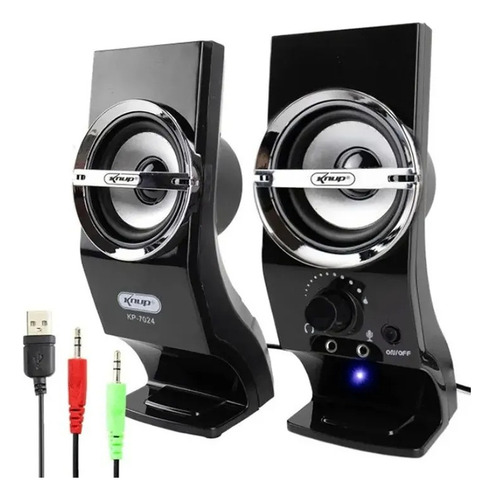 Caixa De Som Multimidia 2.0 Controle De Volume Ent De Fone