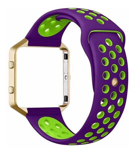 Pulseira Silicone N1k Sport Para Fitbit Blaze Cor Roxo / Verde