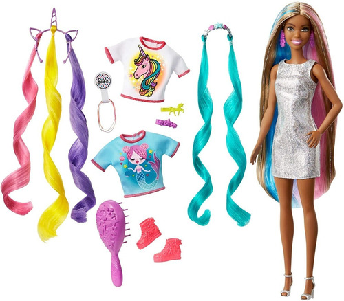 Barbie 2020 Lancamento Penteados De Fantasia Negra Importada
