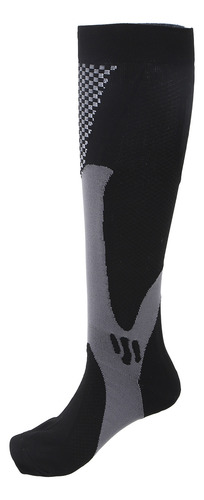 Calcetines De Compresión, 1 Par, Negros, Deportivos Largos,