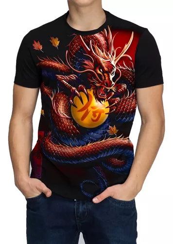 Camiseta dragon ball z goku desenho camisa infantil adulto vetor camisaria