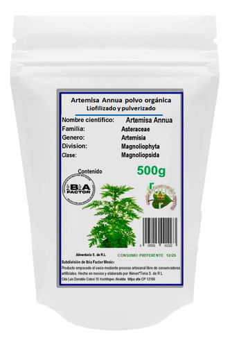  Artemisa Annua +diente León +cardo Mariano Polvo 500g C/u