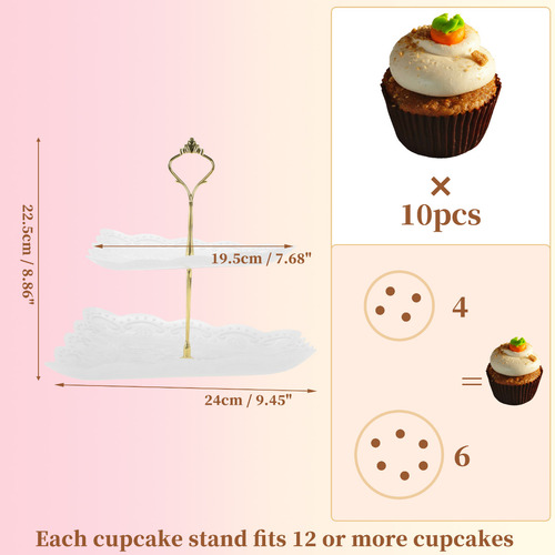 Soporte Base Para Cupcakes Exhibidor 2 Niveles Cuadrado