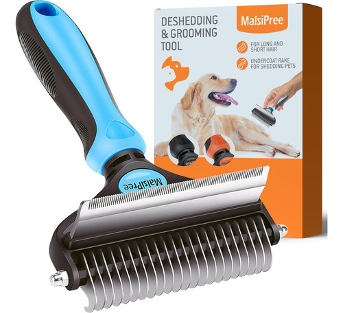 Malsipree Dog Grooming Brush For Shedding - 2 In 1 Deshed...