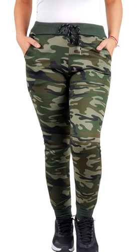 Pantalón Buzo Diseño Militar Mujer Jogger Camuflado Ff