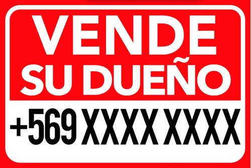 Sticker Vende Su Dueño 60x40cm Personalizado