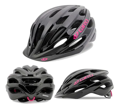 Capacete Feminino Giro Verona Preto Com Rosa