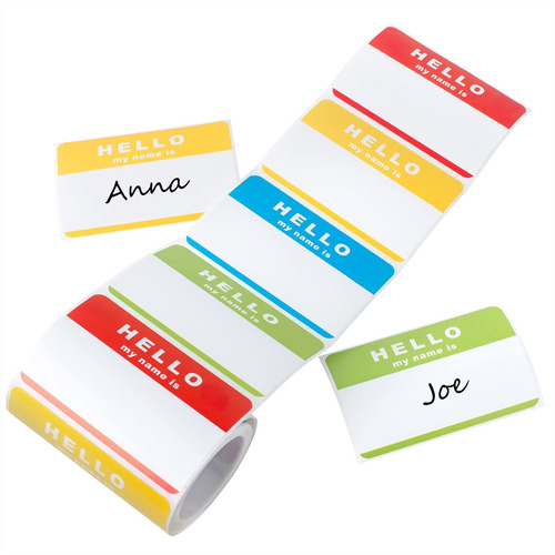 Name Tags Stickers Hello My Is Self-adhesive For Office