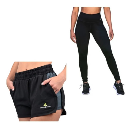 Calza Deportiva Gym Mujer Urban Luxury +short Microfibra