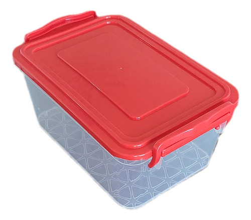 6 Contenedores De 1 Litro Rectangulares Citi Hogar Complan Rojo