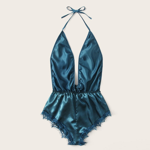 Body De Lencería Con Cuello En V Para Mujer Con Cuello En V