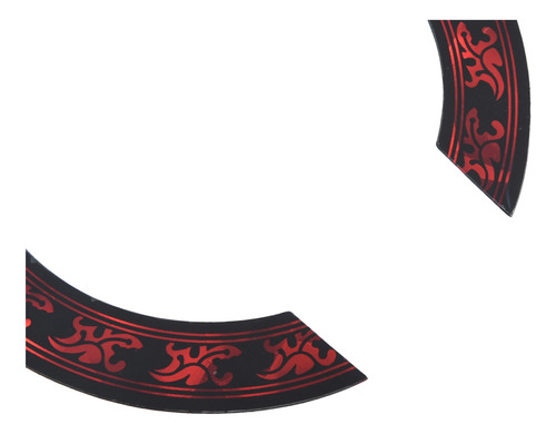 1 Calcomanía En Forma De Roseta Soundhole Con Patrón Rojo Pa