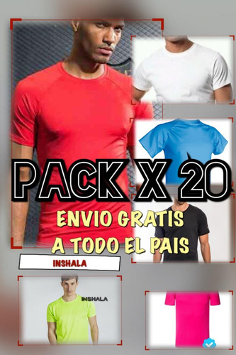 Pack X 20 Remeras Deportivas Dry Fit Vs Colores Envio Gratis