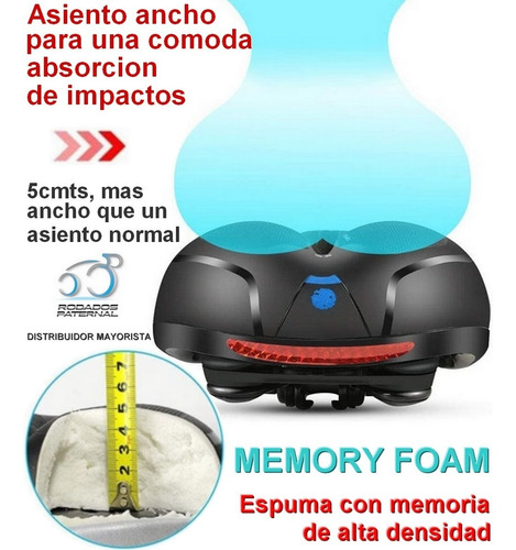 Imagen 2 de 10 de Asiento 305 Muy Comodo Espuma Memoria Prostatico Paseo Mtb