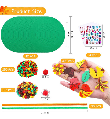 Aneco 12 Kits De Manualidades De Corona De Hojas De Otoño, I