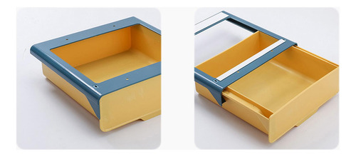 3 Cajón Extraíble Para Debajo Del Escritorio Azul Amarillo