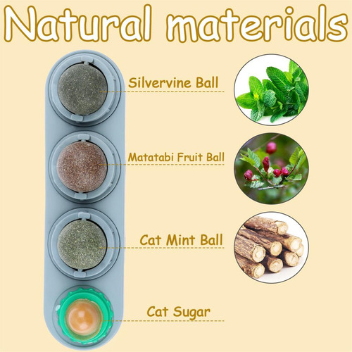 Catnip Ball Set Safe Teeth Grinding Cat Toys 3peças