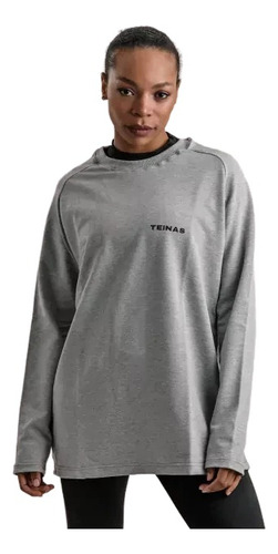 Buzo Deportivo Liviano Gris Crew Tv Teinas Unisex