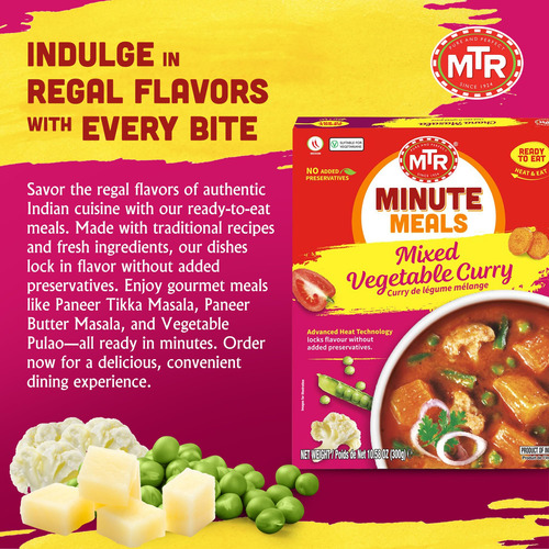 Curry De Verduras Mixtas Listo Para Comer Sin Conservantes