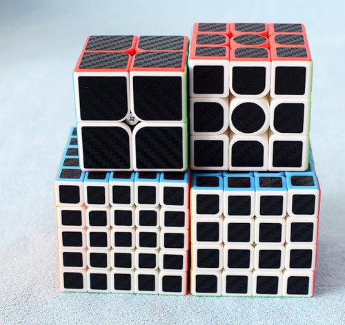 Cubo Mágico Box Moyu 2x2 + 3x3 + 4x4 + 5x5 Carbono