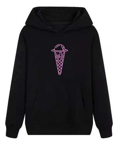 Buzo Canguro Helado Ice Cream Black Pink Unisex