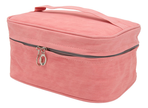 Bolsa De Viaje De Cuero Pu Rosa Portátil Para Maquillaje