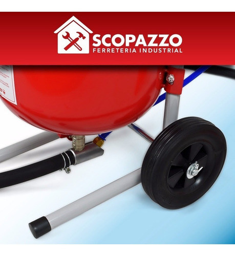 Imagen 3 de 10 de Arenadora Neumática 17 Lts + Compresor Aire 50 Lts 2,5 Hp