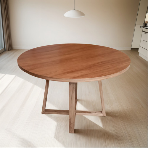 Mesa Comedor Cocina Redonda Marrón Marrón