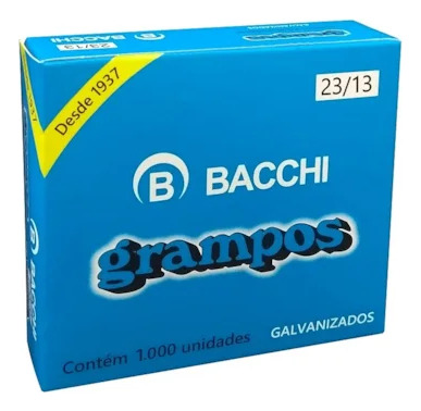 Grampo 23/13 Bacchi Galvanizado Caixa Com 1000 Unidades