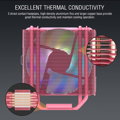 Enfriador De Cpu Vetroo, 120 Mm, Tdp 150 W, Direccionable Rg