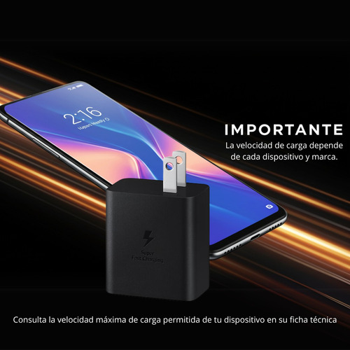 Cargador Samsung 45w Pd Original Cable 1.8m Tipo C A C 5a