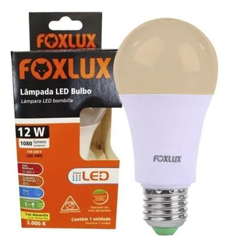 Lampada Led Bulbo 12w 3000k E-27 Foxlux