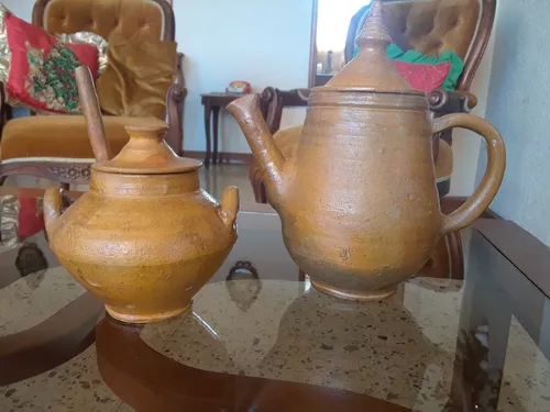 Jarra Y Tazon De Barro (Usado)