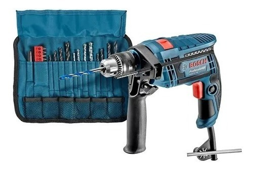 Furadeira martelete  elétrica de 13mm Bosch GSB 13 RE 650W com kit de 23 accesorios 220V