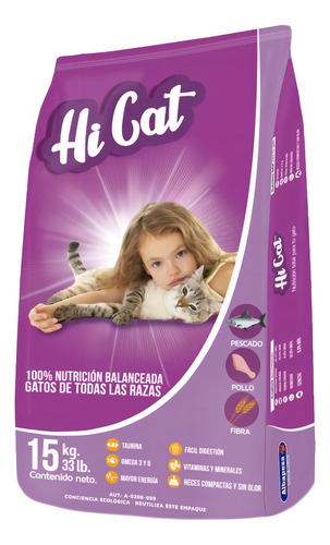 Alimento Hi Cat para gato sabor mix de 15 kg