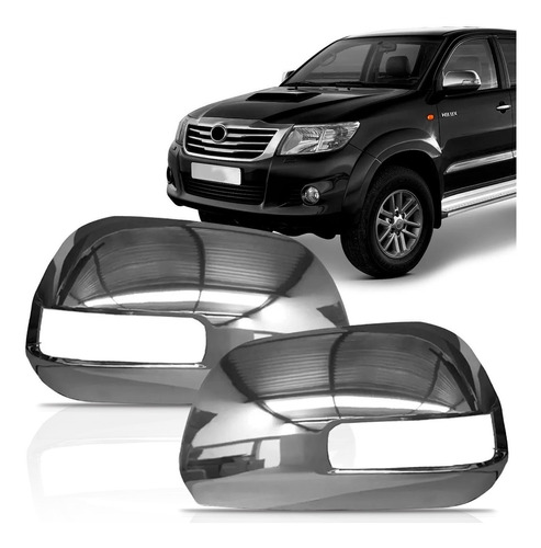 Par Capa Retrovisor Hilux 2013 2014 2015 2016 Cromado C/furo