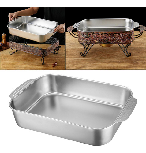 L Fuente De Horno Rectangular De Acero De 7,6 Cm De