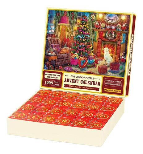 Rompecabezas Navideño Divertido En 24 Cajas Calendario De