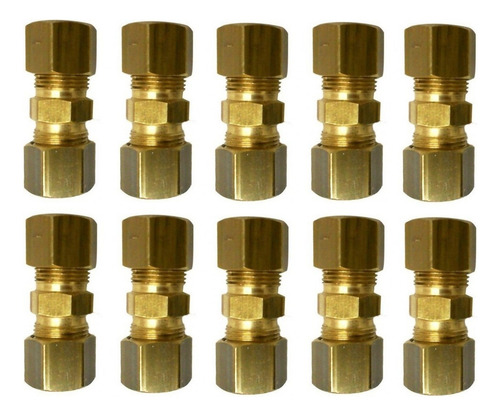 União Emenda Compressão Tubo Cobre 3/16 Completa - 10 Peças