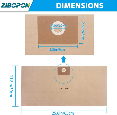 Paquete De 6 Bolsas De Filtro Desechables 25-1230 De Repu...
