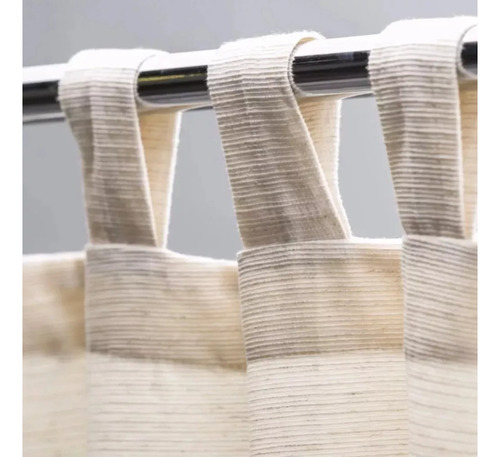 Cortina De Ambiente Tela Madras 2 Paños 200x130cm Crudo Crudo
