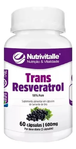 4 Trans Resveratrol 600mg Nutrivitale 60 Capsulas Cada Sin Sabor