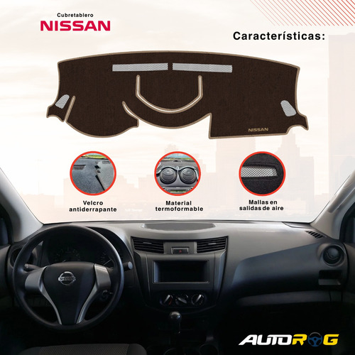 Cubretablero Para Nissan Pick-up Sin Usb Mod 2023 Bordado Café-beige N37-g/xns37b