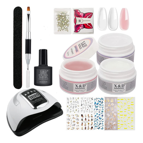 Kit Uñas Gel Construcción  19 Piezas Manicura Pedicura