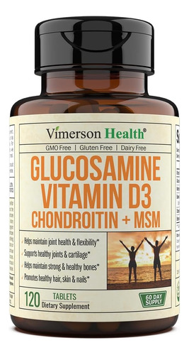 Glucosamina + D3 Y Condroitina Vimerson Health 120 Tabletas