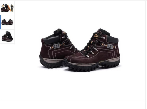 Kit Bota Adventure Caterpillar + Chinelo Carteira Cinto Palm
