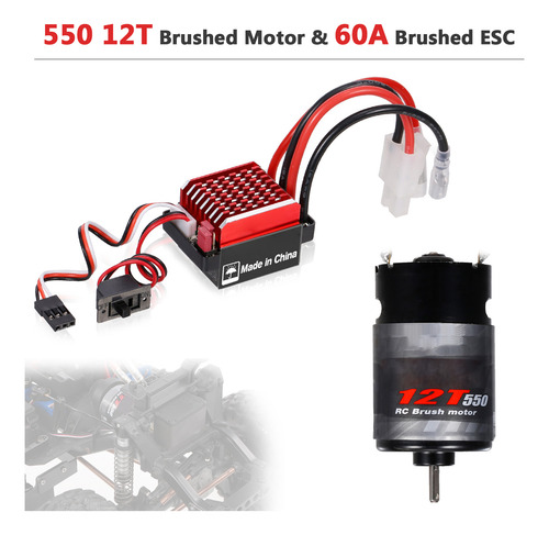 Motor Rc 550 12t, 60 A/360 A, Velocidad Eléctrica Con Escobi