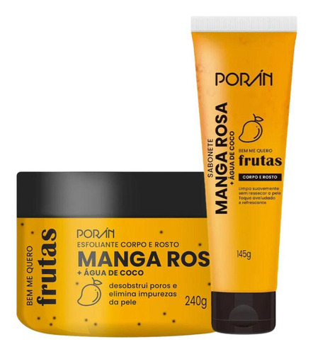 Esfoliante E Sabonete Manga Rosa Porán - 2 Itens